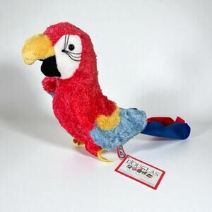 Douglas Parrot Plush Bird Cuddle Toy Red Blue 9" Stuffed Animal Macaw Tropical